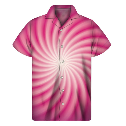 Pink Whirlpool Hawaiian Style Short Sleeve Shirt - 1