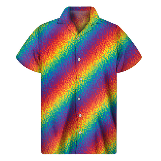Pixie Rainbow Hawaiian Print Short Sleeve Shirt - 1