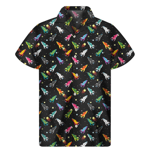 Pixel Spaceships Hawaiian Aloha Shirt - 1