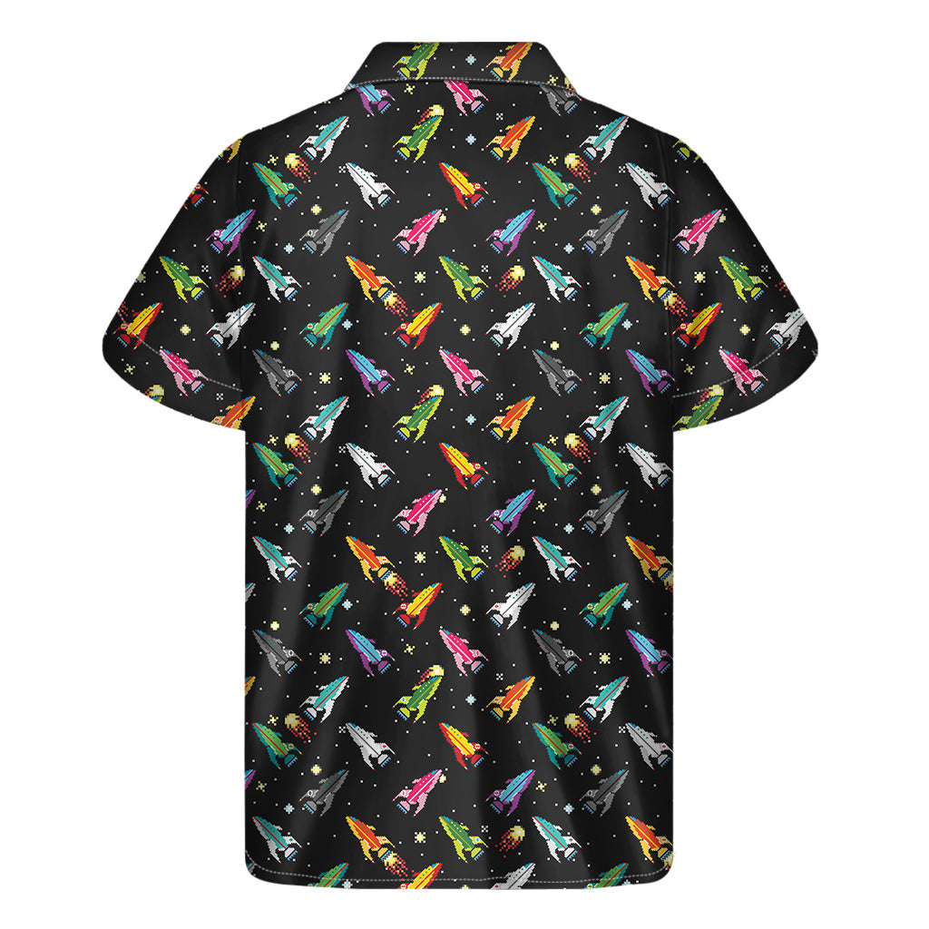 Pixel Spaceships Hawaiian Aloha Shirt - 2