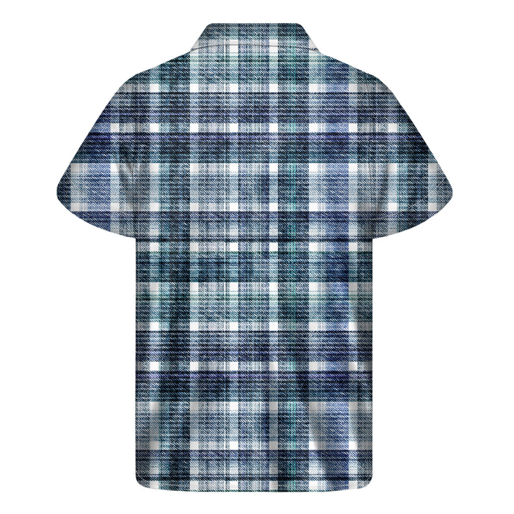 Island Style: Plaid Denim Jeans Pattern Hawaiian Short Sleeve Shirt - 2