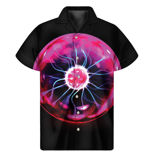 Plasma Ball Print Hawaiian Short Sleeve Shirt - Tropical Vibes for Men - 1