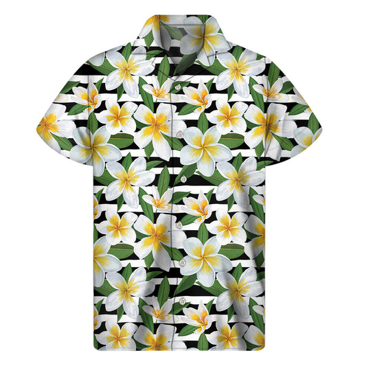 Plumeria Paradise: Hawaiian Short Sleeve Shirt for Men - 1