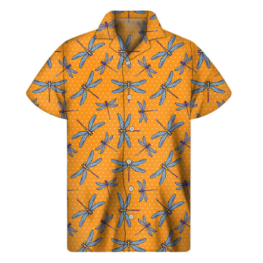 Polka Dot Dragonfly Hawaiian Short Sleeved Shirt - 1