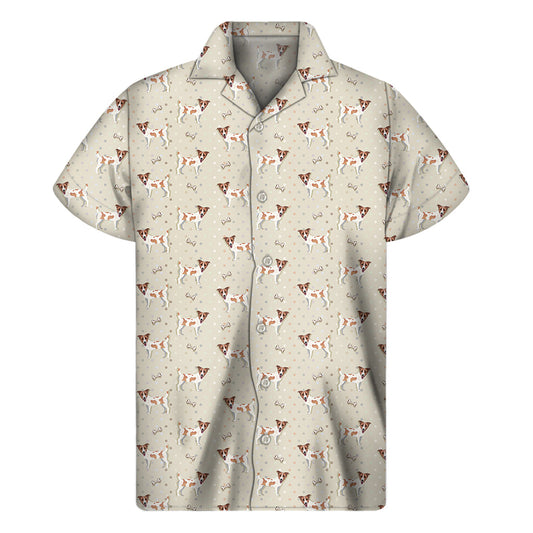 Polka Dot Jack Russell Terrier Hawaiian Short Sleeve Shirt - 1