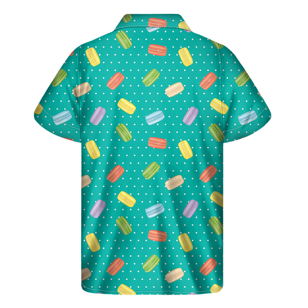 Polka Dot Macaron Hawaiian Print Short Sleeve Shirt - 2