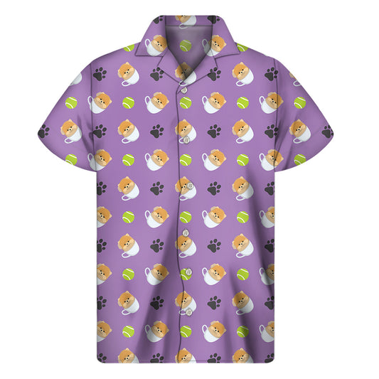 Pomeranian Paradise: Men's Hawaiian Short Sleeve Shirt - 1