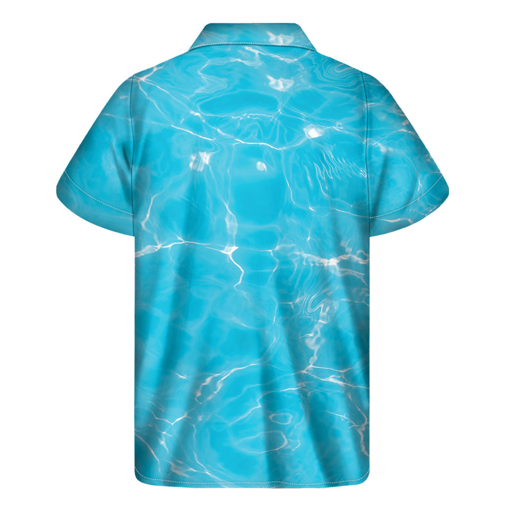 Pool Water Surface Print Hawaiian Men's Short Sleeve Shirt - 2
