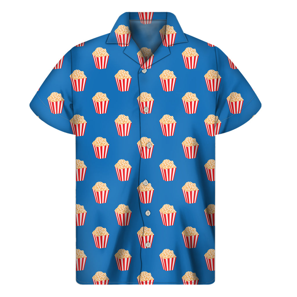 Popcorn Box Pattern Print Hawaiian Style Short Sleeve Shirt - 1
