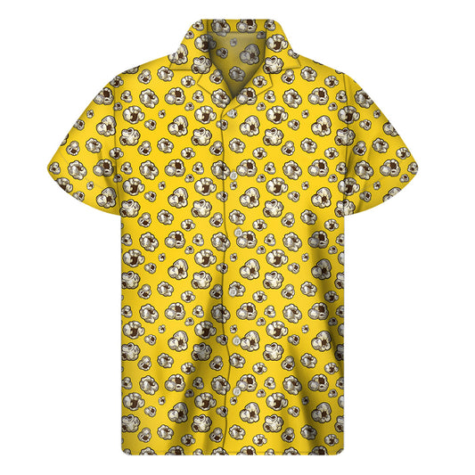 Island Breeze: Hawaiian Short Sleeve Shirt with Popcorn Pattern Print - 1