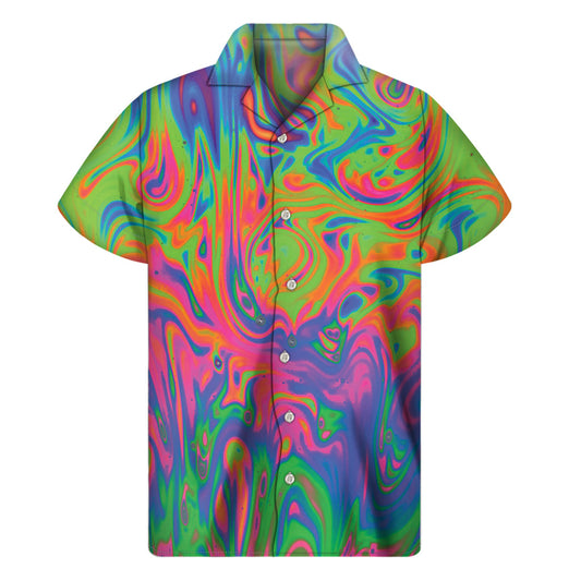 Psychedelic Bubble Hawaiian Outfit: Men's Short Sleeve Shirt - 1