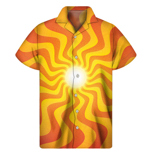 Burning Sun Aloha: Hawaiian Short Sleeve Shirt for Men - 1