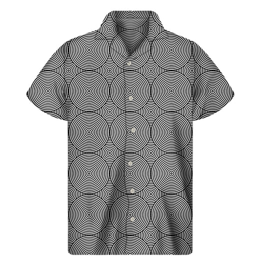 Psychedelic Circle Pattern Hawaiian Short Sleeve Shirt - 1