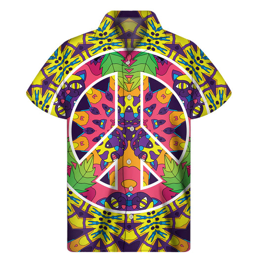 Psychedelic Peace Sign Hawaiian Shirt - 1