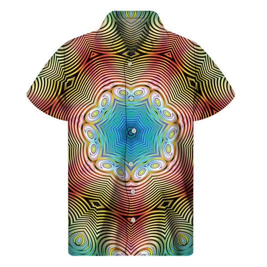 Psychedelic Kaleidoscope Hawaiian Short Sleeve Shirt - 1