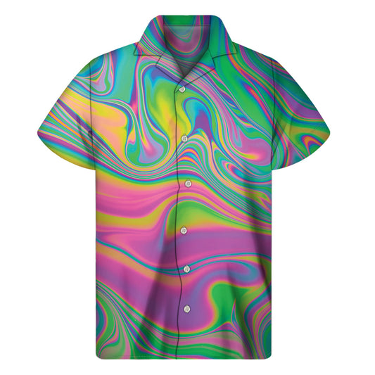 Psychedelic Soap Bubble Hawaiian Short Sleeve Shirt - 1