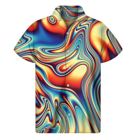 Ride the Psychedelic Wave in This Hawaiian Short Sleeve Shirt - 1