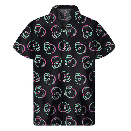 Purple and Teal Skull Hawaiian Shirt - Embrace Aloha Spirit in Style - 1