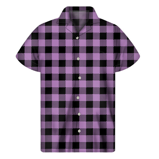 Bold and Vibrant: Purple Buffalo Plaid Hawaiian Shirt for Men - 1