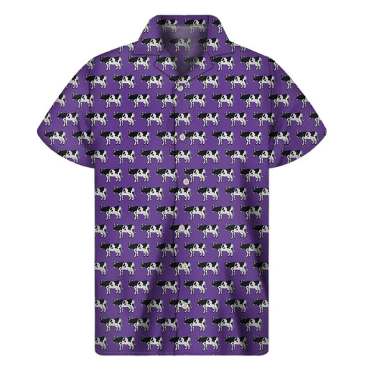 Purple Cow Pattern Hawaiian Aloha Shirt - 1