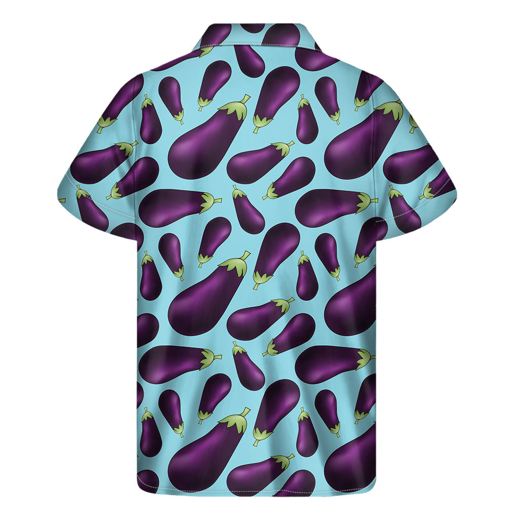 Island Breeze: Purple Eggplant Hawaiian Short Sleeve Shirt - 2