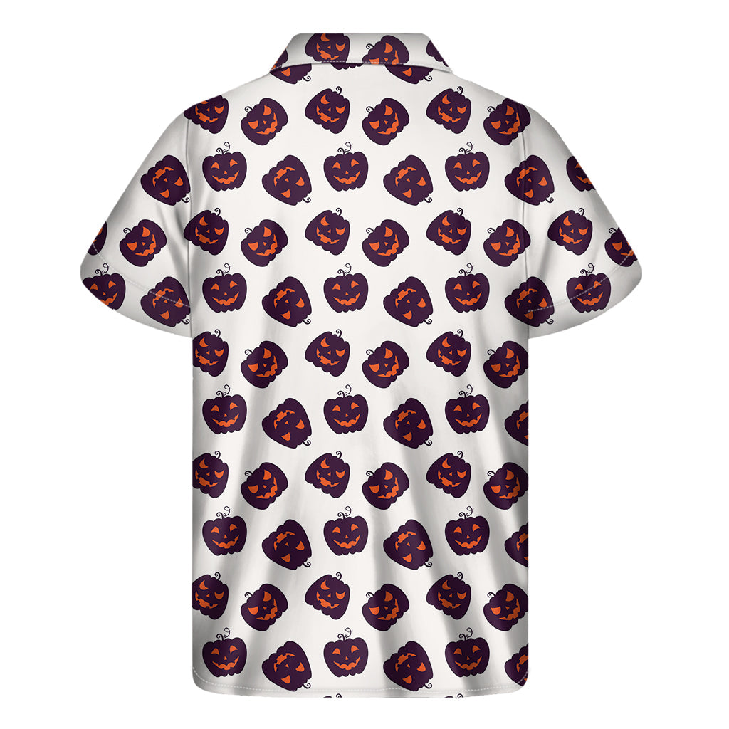 Purple Pumpkin Aloha: Men's Hawaiian Short Sleeve Shirt - 2