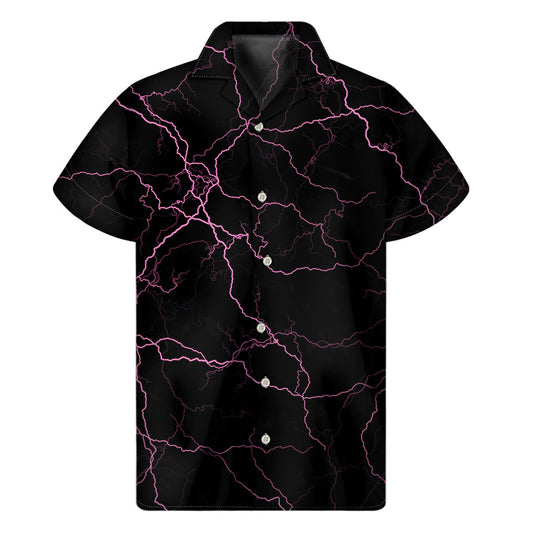 Purple Lightning Hawaiian Style Short Sleeve Shirt - 1