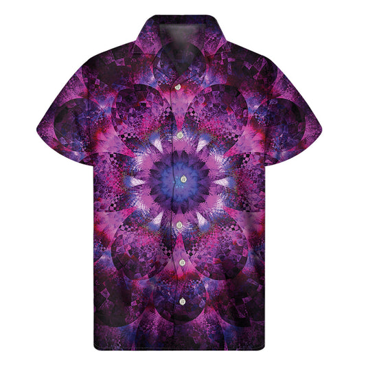 Purple Mandala Flower Hawaiian Aloha Shirt - 1