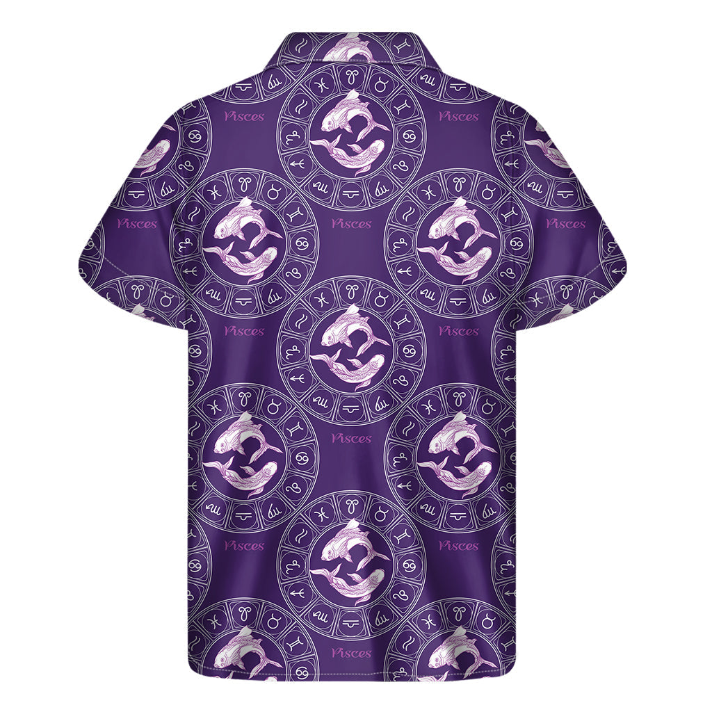 Purple Pisces Hawaiian Print Short Sleeve Shirt - 2