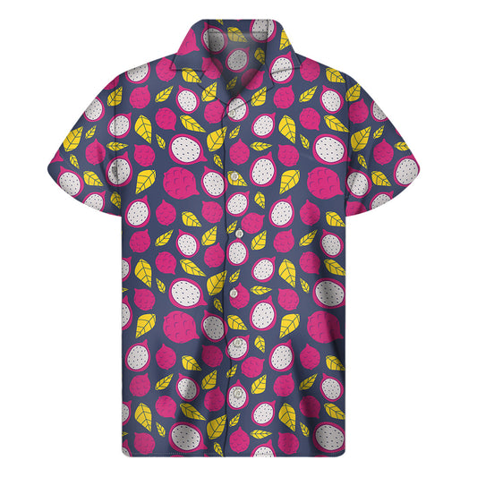 Purple Pitaya Paradise: Hawaiian Short Sleeve Shirt Outfit - 1