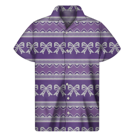 Purple Ribbon Hawaiian Vibes Men's Short Sleeve Shirt - 1