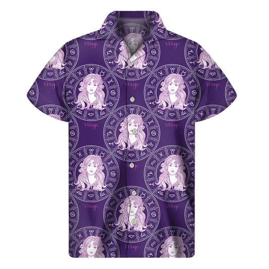 Purple Virgo Zodiac Hawaiian Shirt: Embrace the Aloha Spirit in Style - 1
