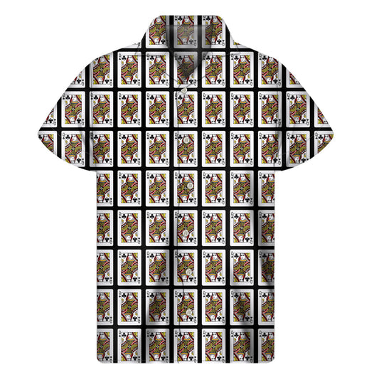 Tropical Vibes: Queen of Clubs Pattern Hawaiian Short Sleeve Shirt - 1