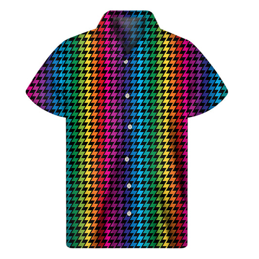Rainbow Zigzag Hawaiian Pride Short Sleeve Shirt - 1