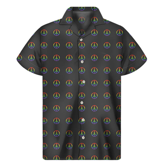Colorful Rainbow LGBT Peace Sign Hawaiian Shirt - 1