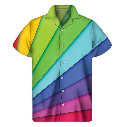 Island Vibes: Rainbow Shades Hawaiian Short Sleeve Shirt - 1