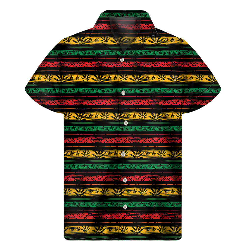 Rastafarian Hemp Pattern Hawaiian Short Sleeve Shirt - 1