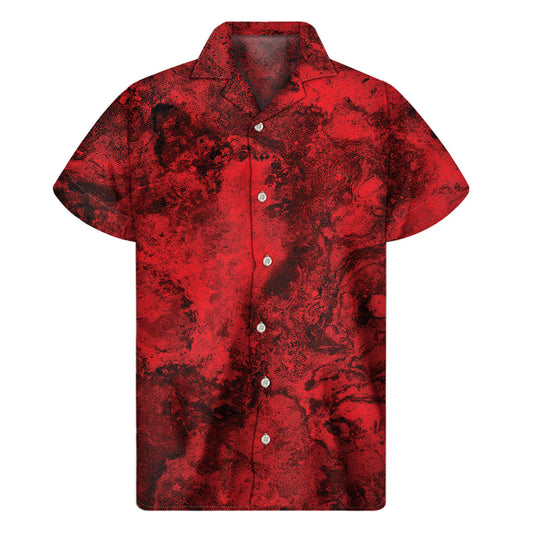 Red Blood Hawaiian Print Short Sleeve Shirt: Embrace the Aloha Spirit in Style - 1