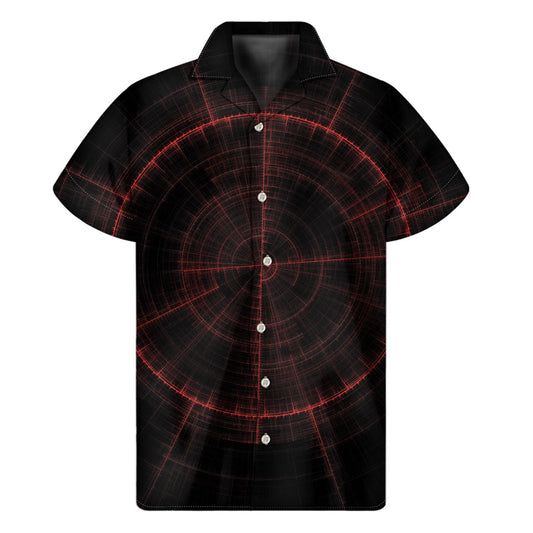 Red Gun Sight Hawaiian Print Short Sleeve Shirt - 1