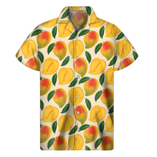 Island Vibes: Ripe Mango Hawaiian Short Sleeve Shirt - 1