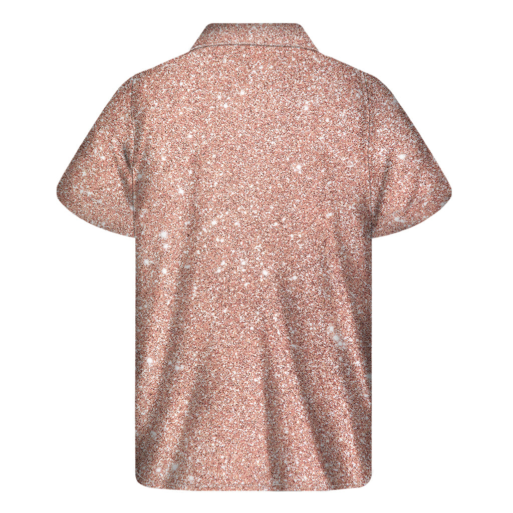 Tropical Elegance: Rose Gold Hawaiian Short Sleeve Shirt - 2