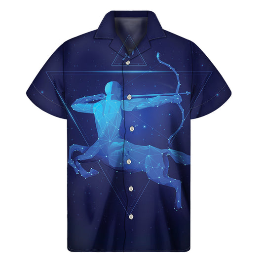 Hawaiian Style Sagittarius Horoscope Print Short Sleeve Shirt - 1