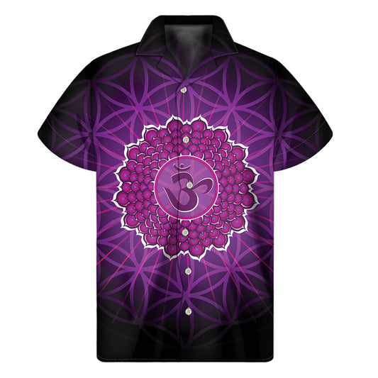 Island Vibes: Sahasrara Chakra Hawaiian Short Sleeve Shirt - 1