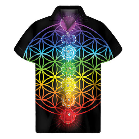 Seven Chakras Floral Hawaiian Shirt - 1