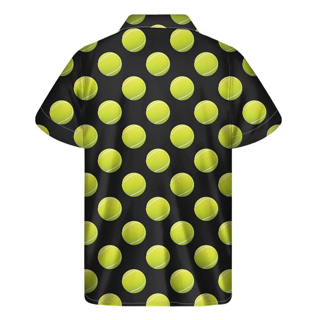 Tropical Tennis: Hawaiian Short Sleeve Shirt with Tennis Balls Pattern - 2