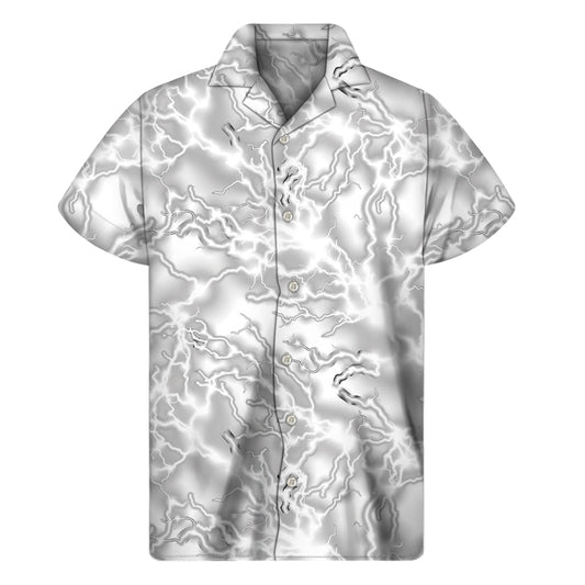 Electric White Lightning Hawaiian Shirt: Embrace the Island Vibes in Style! - 1