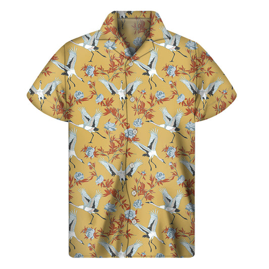 White Hawaiian Cranes Men's Short Sleeve Shirt - 1