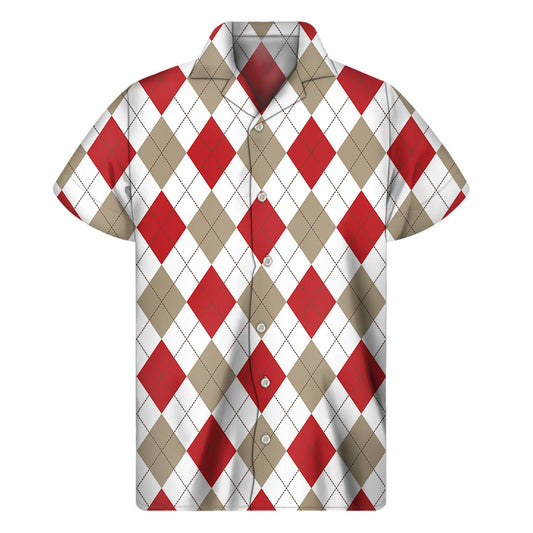 The Aloha Argyle: Stylish Hawaiian Outfit with Short Sleeve Shirt - 1