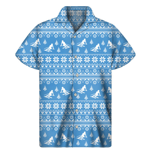 Paradise Vibes: Hawaiian Knitting Pattern Short Sleeve Shirt - 1