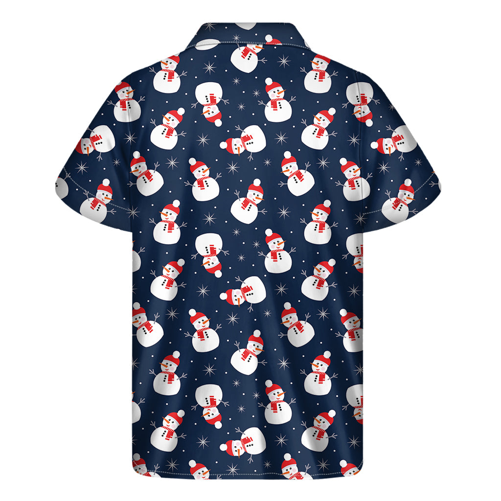 Island Vibes: Hawaiian Snowman Pattern Short Sleeve Shirt - 2